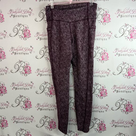 Mondetta tights leggings heathered Textured Purple pink Leggings pants - Picture 2 of 8